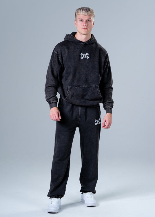 Men Oversized Heavyweight Vintage Joggers Black