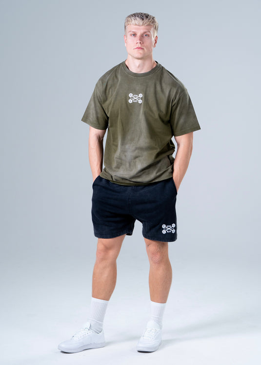 Men Oversized Heavyweight Vintage T-shirt Army Green