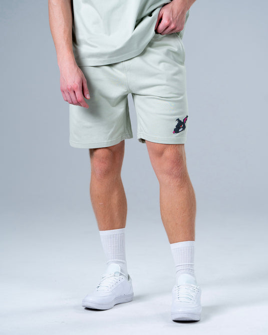 Men Oversized Cotton Shorts Mint Wave Green