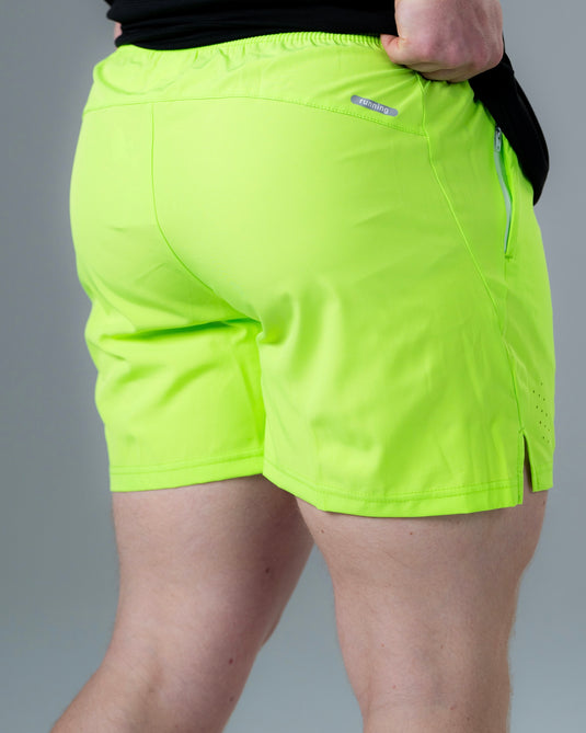 Men Running Performance Shorts Volt Green