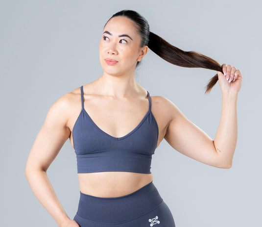 Women Seamless Knitted Classic Bra Grey