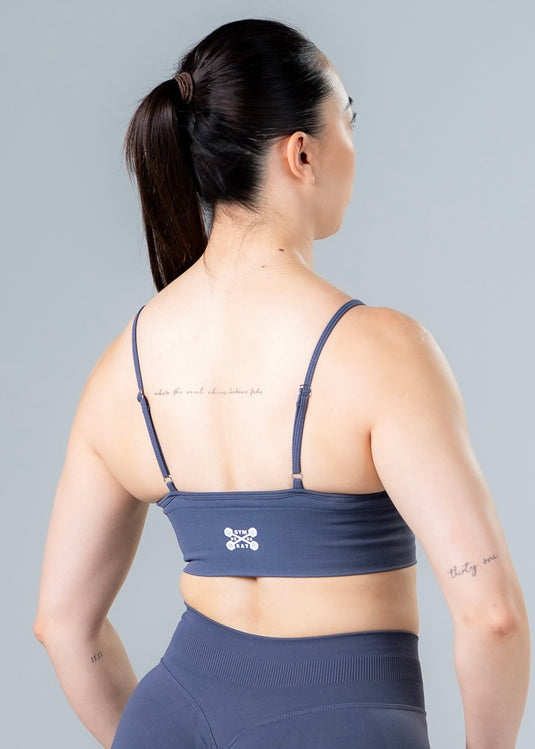 Women Seamless Knitted Classic Bra Grey