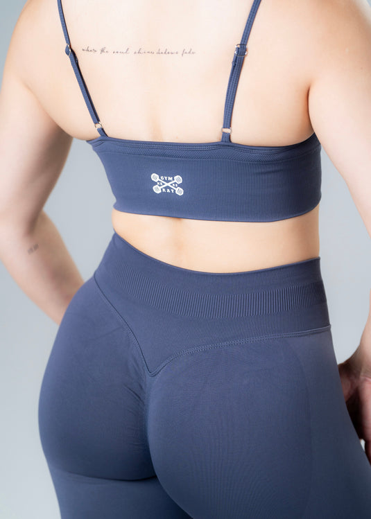 Women Seamless Knitted Classic Bra Grey