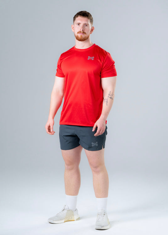 Men Breathable Performance T-shirt Red