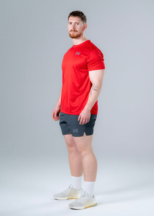 Men Breathable Performance T-shirt Red