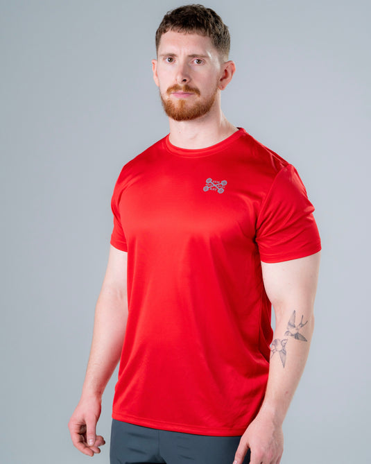 Men Breathable Performance T-shirt Red