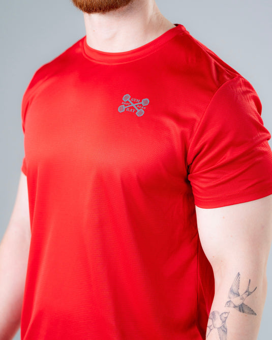 Men Breathable Performance T-shirt Red