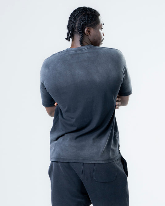 Men Oversized Heavyweight Vintage T-shirt Black