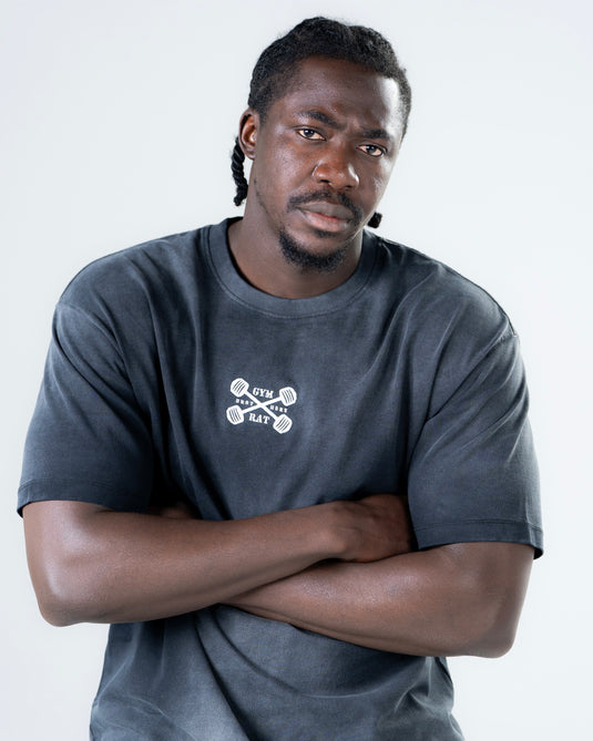 Men Oversized Heavyweight Vintage T-shirt Black