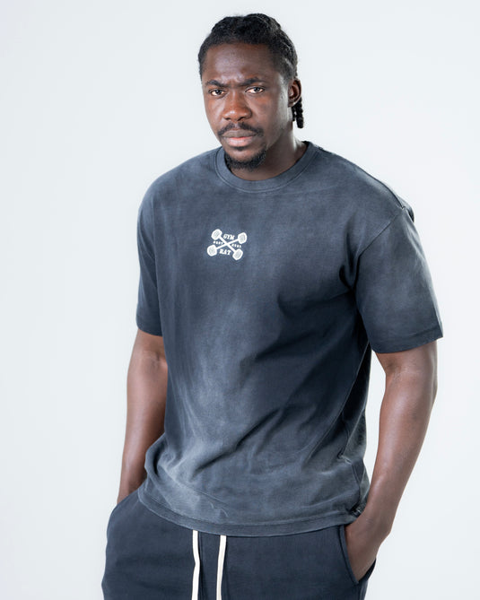 Men Oversized Heavyweight Vintage T-shirt Black