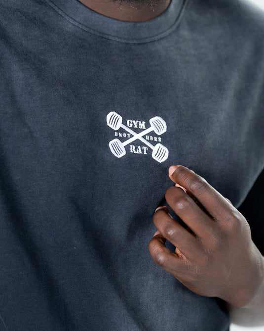 Men Oversized Heavyweight Vintage T-shirt Black