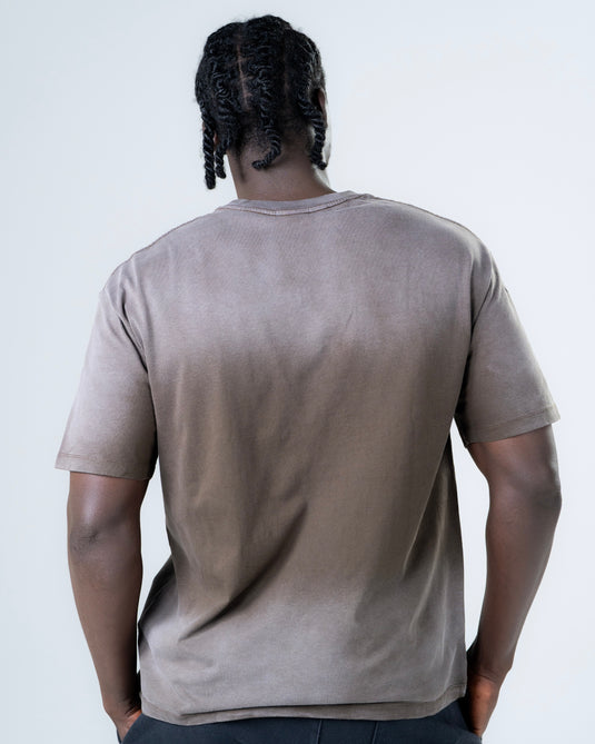 Men Oversized Heavyweight Vintage T-shirt Brown