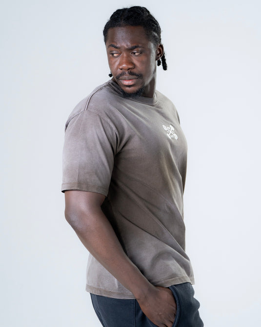 Men Oversized Heavyweight Vintage T-shirt Brown