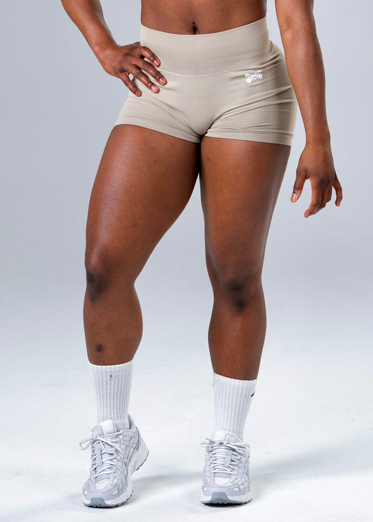 Women Scrunch Butt Lift Shorts Beige