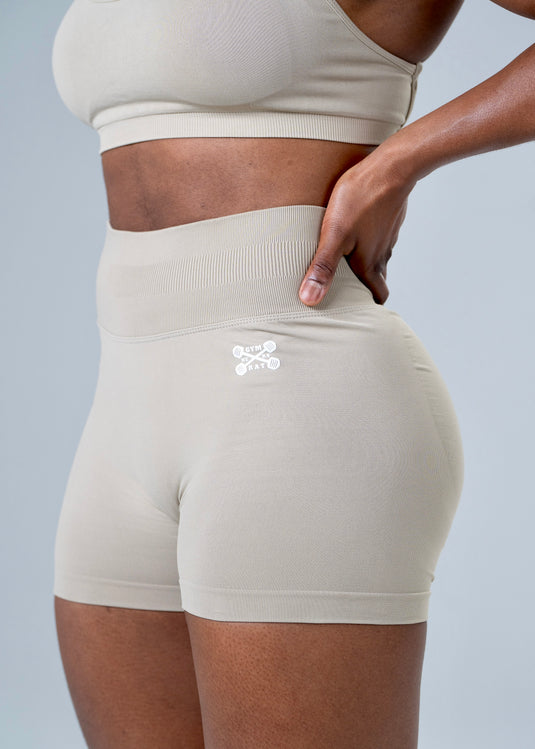 Women Scrunch Butt Lift Shorts Beige