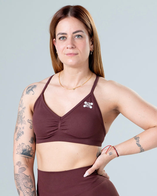 Women Seamless Adjustable Bra Dark Red