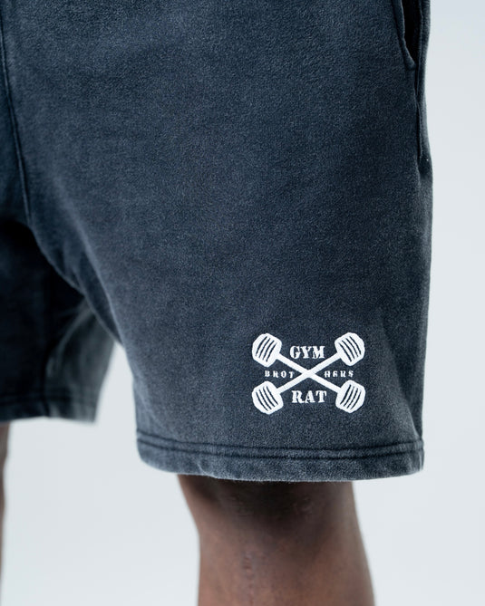 Men Oversized Heavyweight Vintage Shorts Black