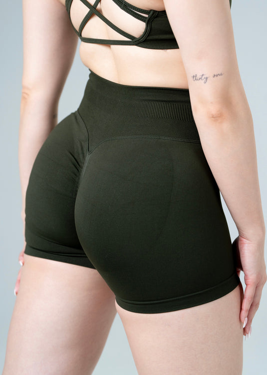 Women Scrunch Butt Lift Shorts Army Green