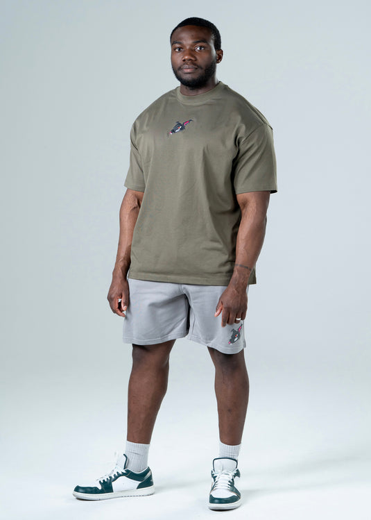 Men Oversized Cotton T-Shirt Army Green