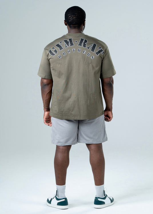 Men Oversized Cotton T-Shirt Army Green