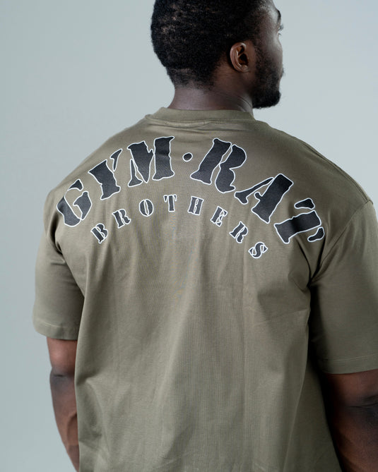 Men Oversized Cotton T-Shirt Army Green
