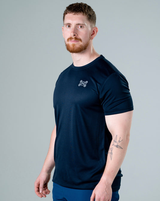 Men Breathable Performance T-shirt Navy