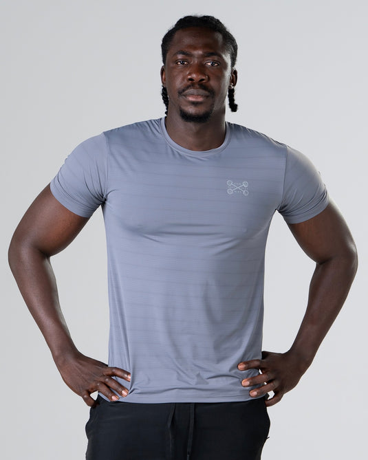 Men Dry Fit Running T-shirt Light Gray