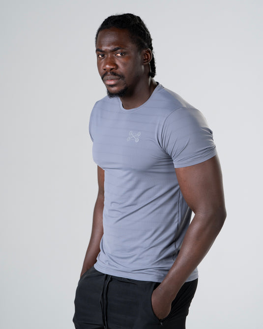 Men Dry Fit Running T-shirt Light Gray