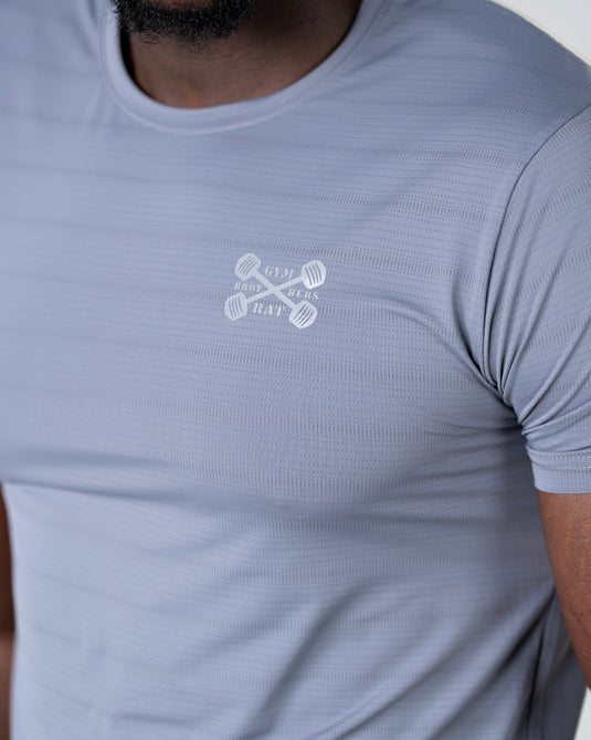Men Dry Fit Running T-shirt Light Gray