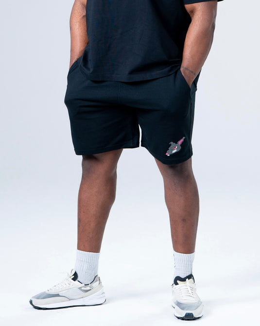 Men Oversized Cotton Shorts Black