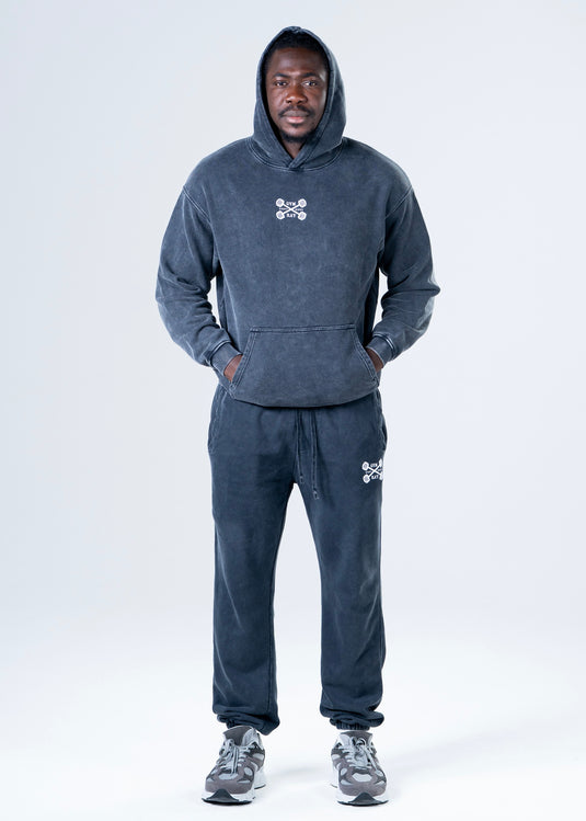 Men Oversized Heavyweight Vintage Hoodie Dark Gray