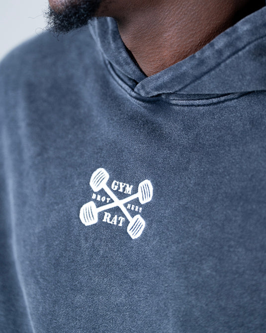 Men Oversized Heavyweight Vintage Hoodie Dark Gray