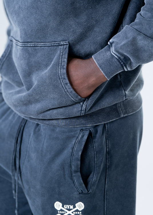 Men Oversized Heavyweight Vintage Hoodie Dark Gray