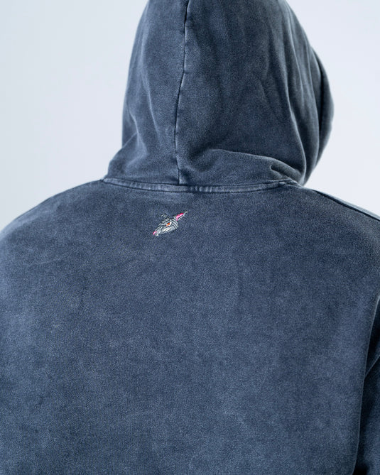 Men Oversized Heavyweight Vintage Hoodie Dark Gray