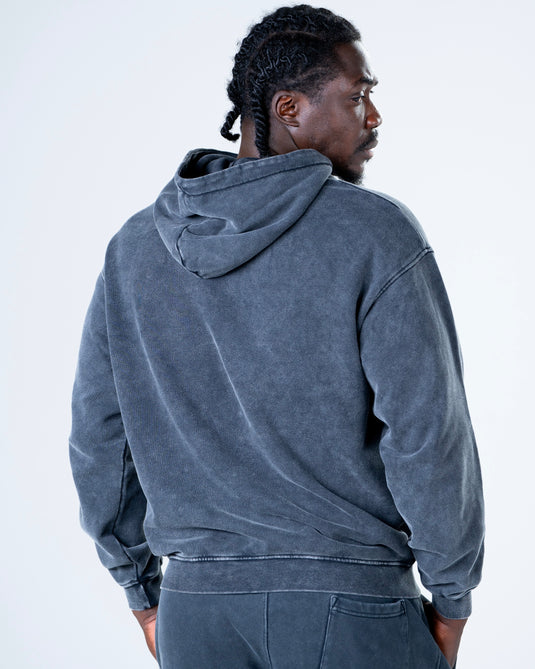 Men Oversized Heavyweight Vintage Hoodie Dark Gray