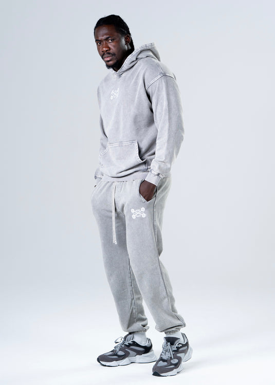 Men Oversized Heavyweight Vintage Joggers Light Gray