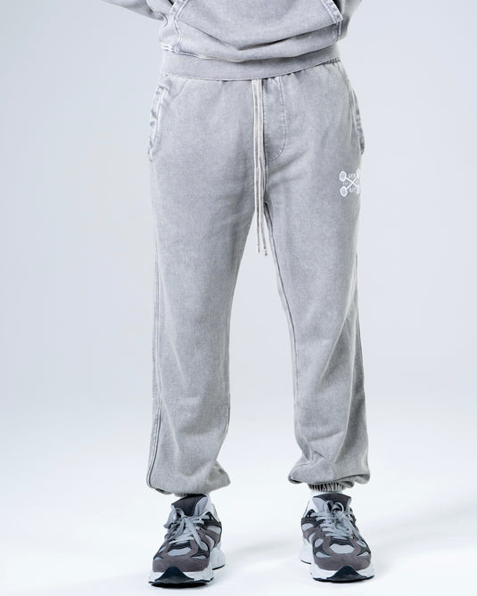 Men Oversized Heavyweight Vintage Joggers Light Gray