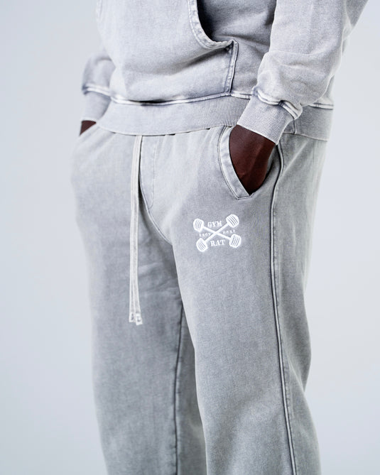 Men Oversized Heavyweight Vintage Joggers Light Gray