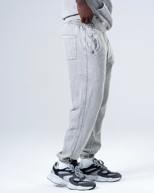 Men Oversized Heavyweight Vintage Joggers Light Gray