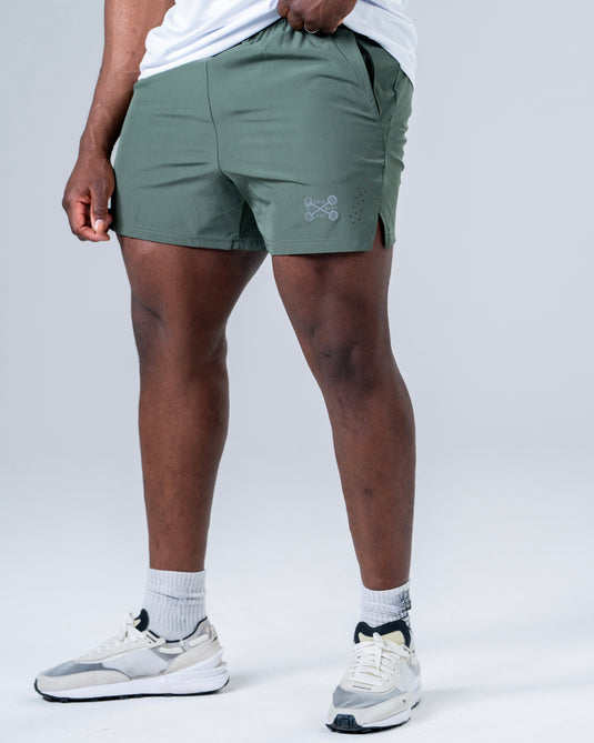Men Running Performance Shorts Army Green
