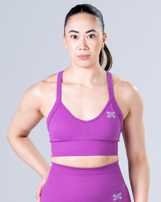Women Seamless Sculpt Cross Bra Light Purple
