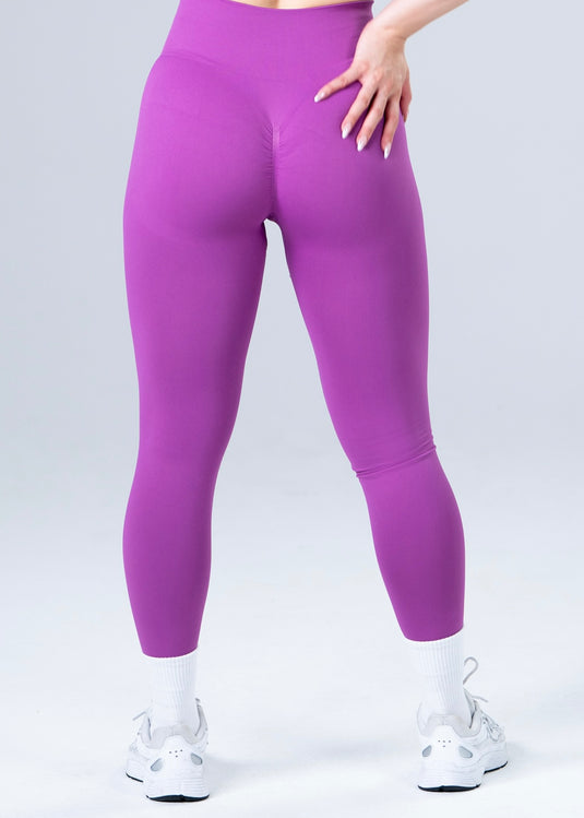 Women Seamless Sculpt Scrunch Leggings Light Purple