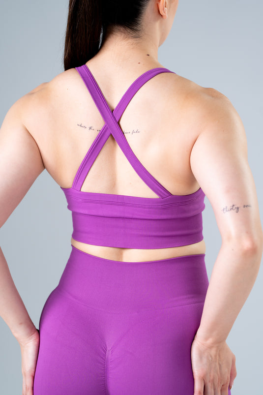 Women Seamless Sculpt Cross Bra Light Purple