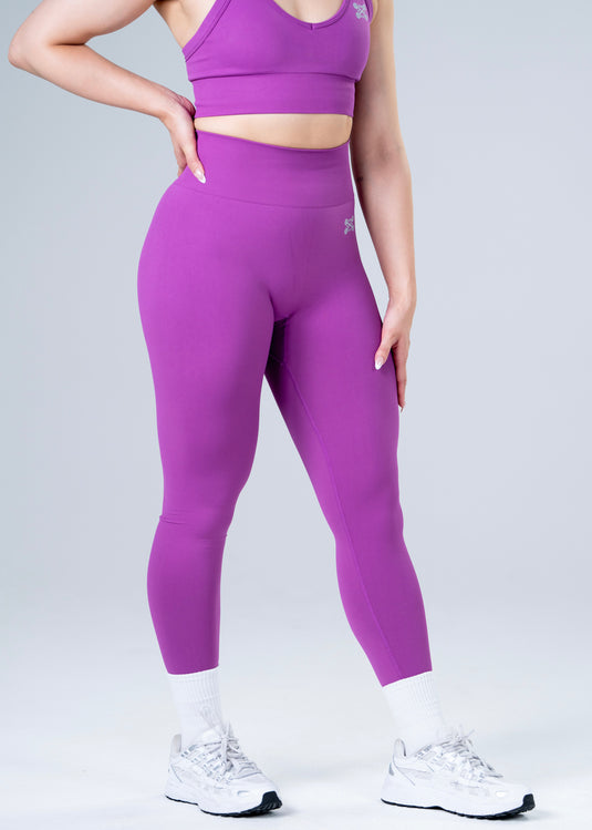 Women Seamless Sculpt Scrunch Leggings Light Purple
