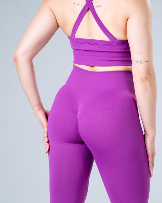 Women Seamless Sculpt Scrunch Leggings Light Purple