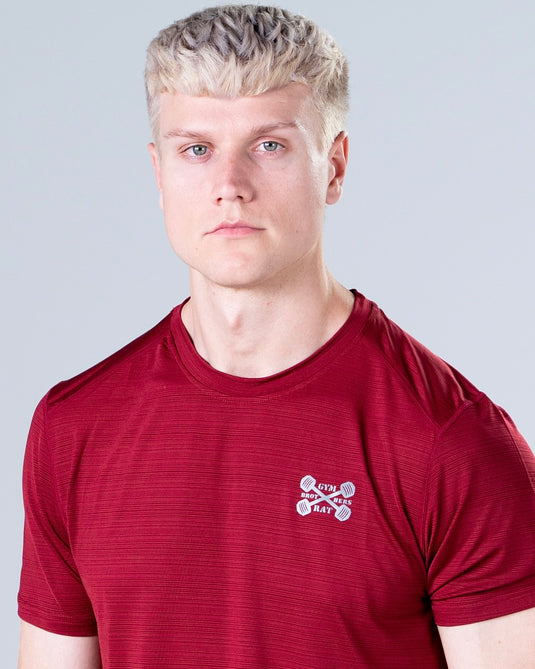 Men Muscle Fit Performance T-shirt Dark Red