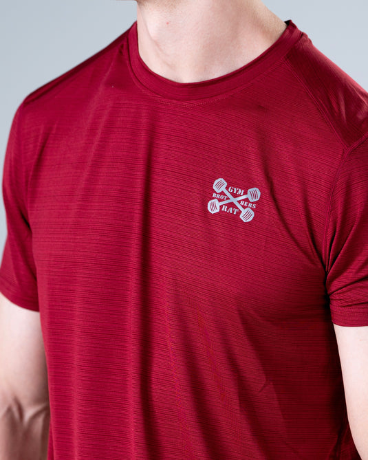 Men Muscle Fit Performance T-shirt Dark Red