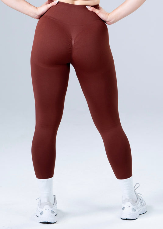 Women Seamless Sculpt Scrunch Leggings Brown