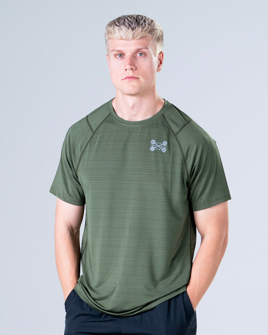 Men Muscle Fit Performance T-shirt Army Green