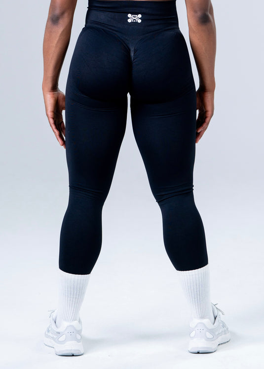 Women Seamless High-Waist Scrunch Leggings Black